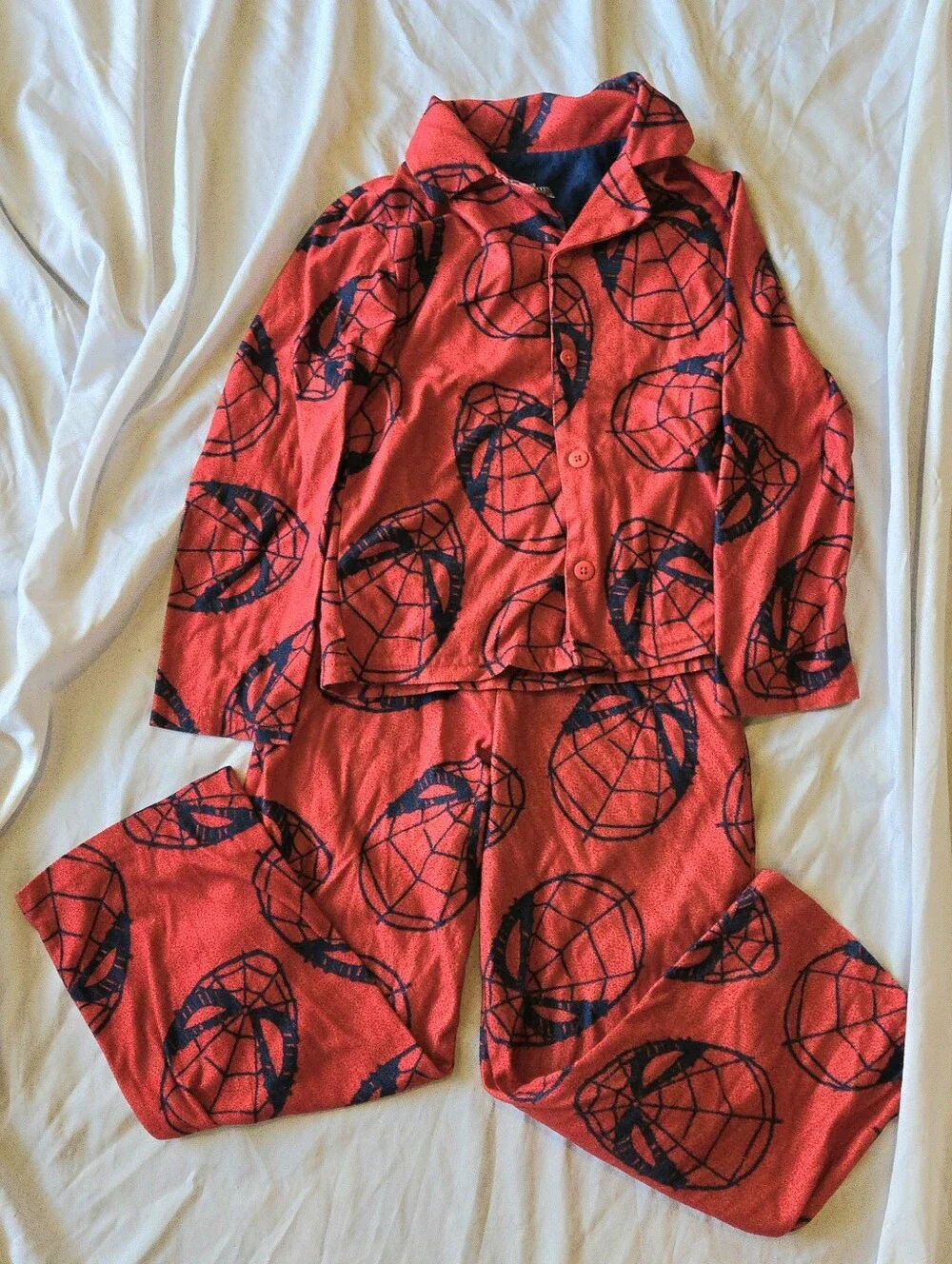 Marvel Boy's Size 8 Red and Navy Kids Spider Man Pajama Set with Globe Print